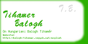 tihamer balogh business card